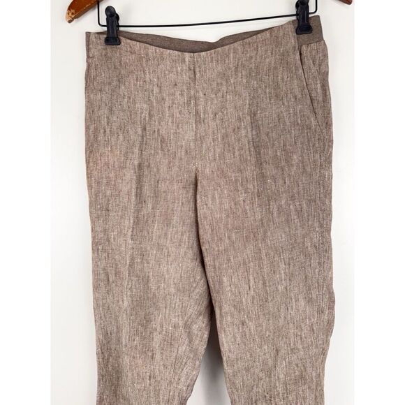 J. Jill Love Linen Wide Leg Pants XS 100% Linen Elastic Waist Pull On Brown - Picture 4 of 5